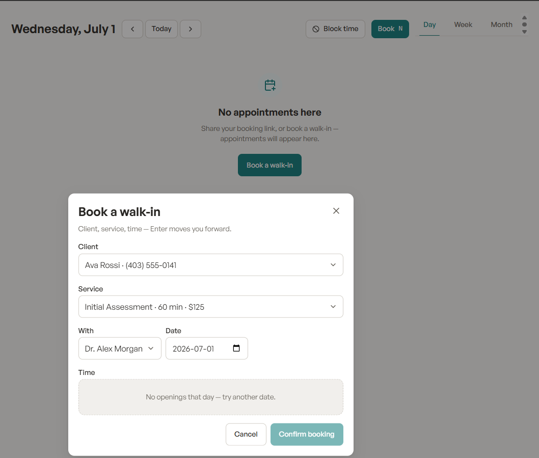 Calendar — week view